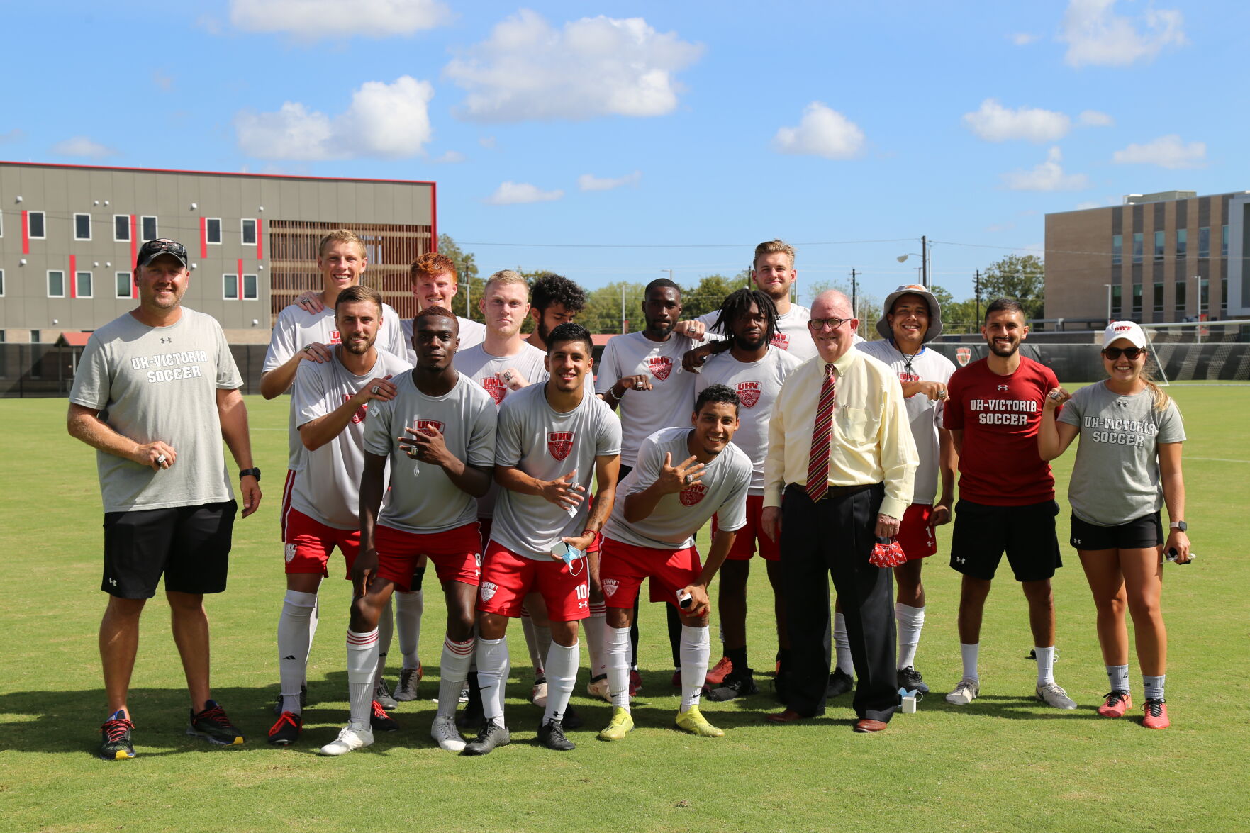 UHV Soccer receives conference championship rings